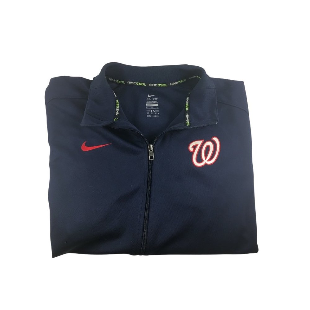 Nike Washington Nationals Jacket Men's XL Dri-fit Navy Full Zip